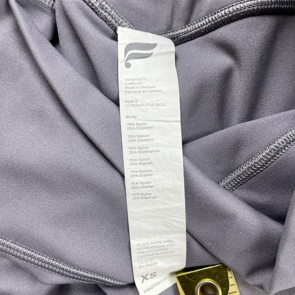 Fabletics Trinity Motion365 High Waisted Leggings Size XS Quarry Grey/White - Picture 4 of 9